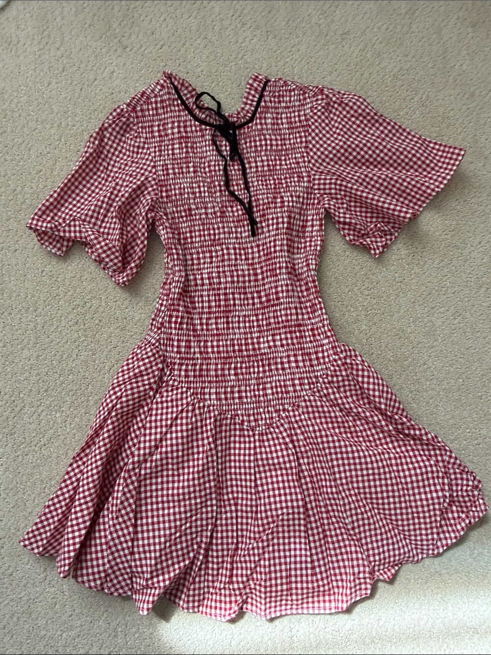 Aureum gingham red mini dress